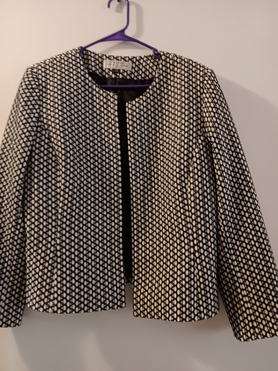 Tahari ASL Jackets & Blazers - Tahari Asl Black White Open Front Blazer Jacket